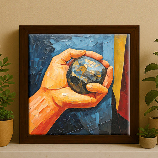 Hand holding Rock Ceramic Frame