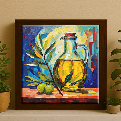 Olive Oil Ceramic Printed Frame