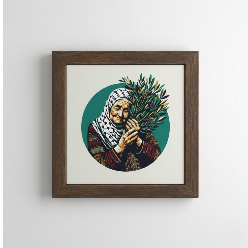 Palestinian Grandmother with Olive Branch