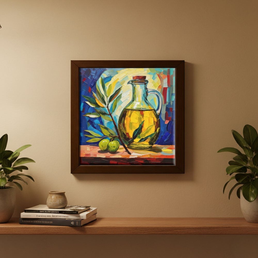 Olive Oil Ceramic Printed Frame