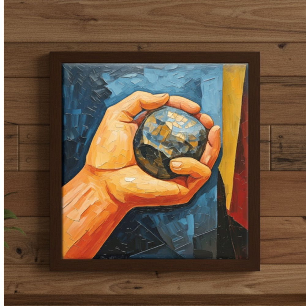 Hand holding Rock Ceramic Frame